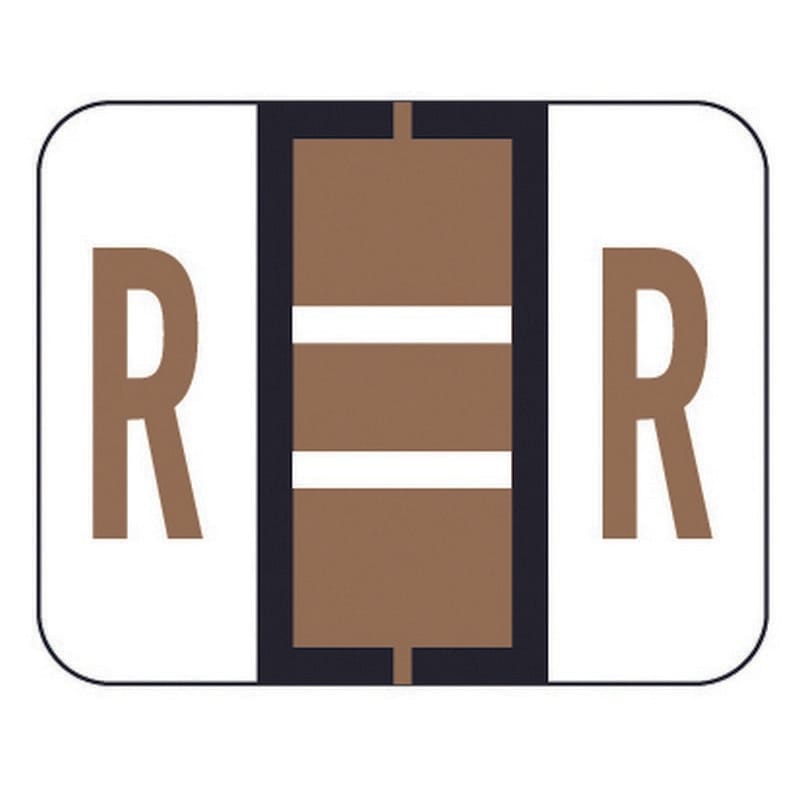 File Doctor FDAV Compatible Alpha Labels "R", Vinyl Stock, 1-1/4" X 1". Rolls of 500