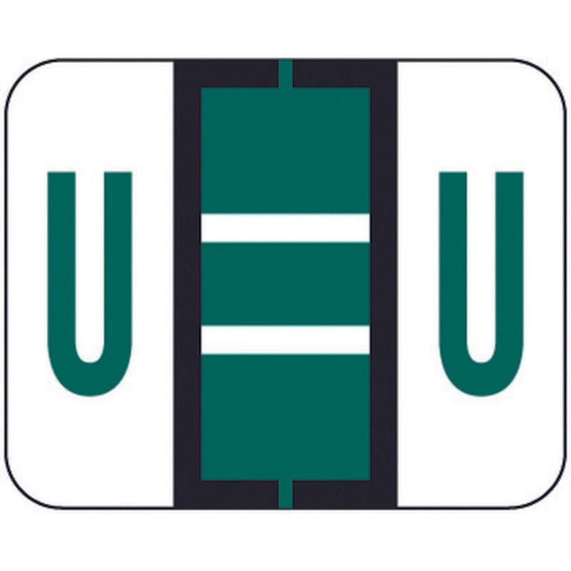 File Doctor FDAV Compatible Alpha Labels "U", Vinyl Stock, 1-1/4" X 1". Rolls of 500