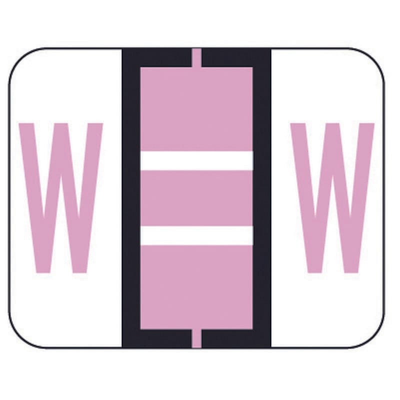 File Doctor FDAV Compatible Alpha Labels "W", Vinyl Stock, 1-1/4" X 1". Rolls of 500