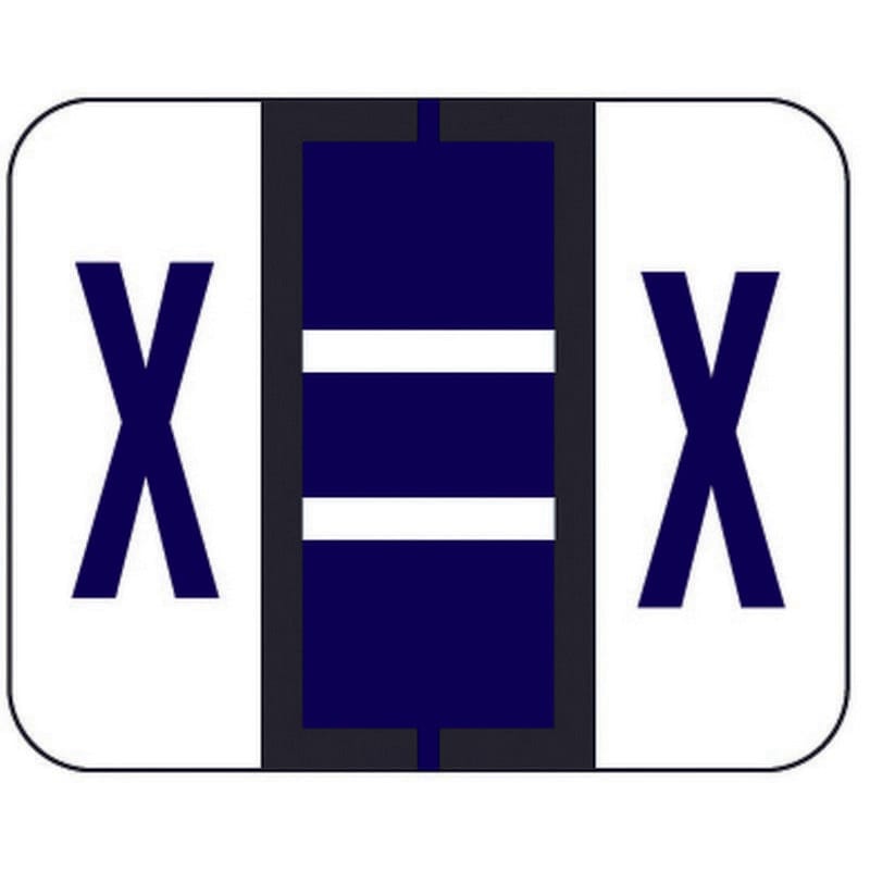 File Doctor FDAV Compatible Alpha Labels "X", Vinyl Stock, 1-1/4" X 1". Rolls of 500