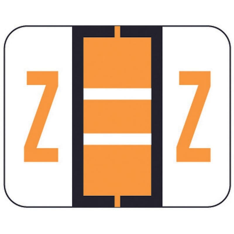 File Doctor FDAV Compatible Alpha Labels "Z", Vinyl Stock, 1-1/4" X 1". Rolls of 500