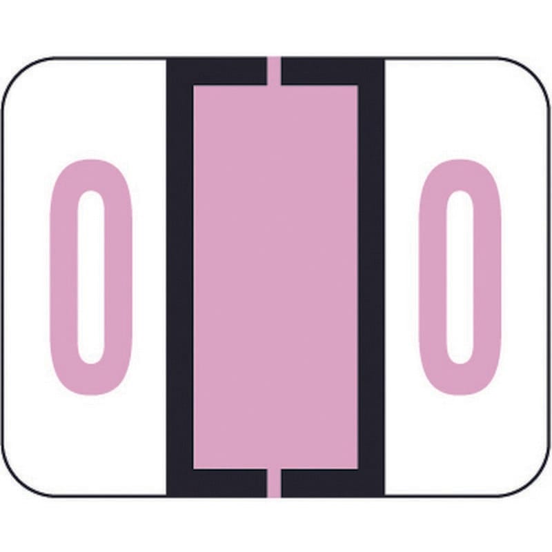 File Doctor Compatible "0" Numeric Labels, Laminated Stock, 1-1/4" x 1" Individual Numbers - Roll of 500