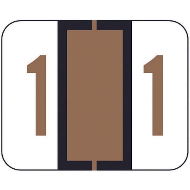 File Doctor Compatible "1" Numeric Labels, Laminated Stock, 1-1/4" x 1" Individual Numbers - Roll of 500