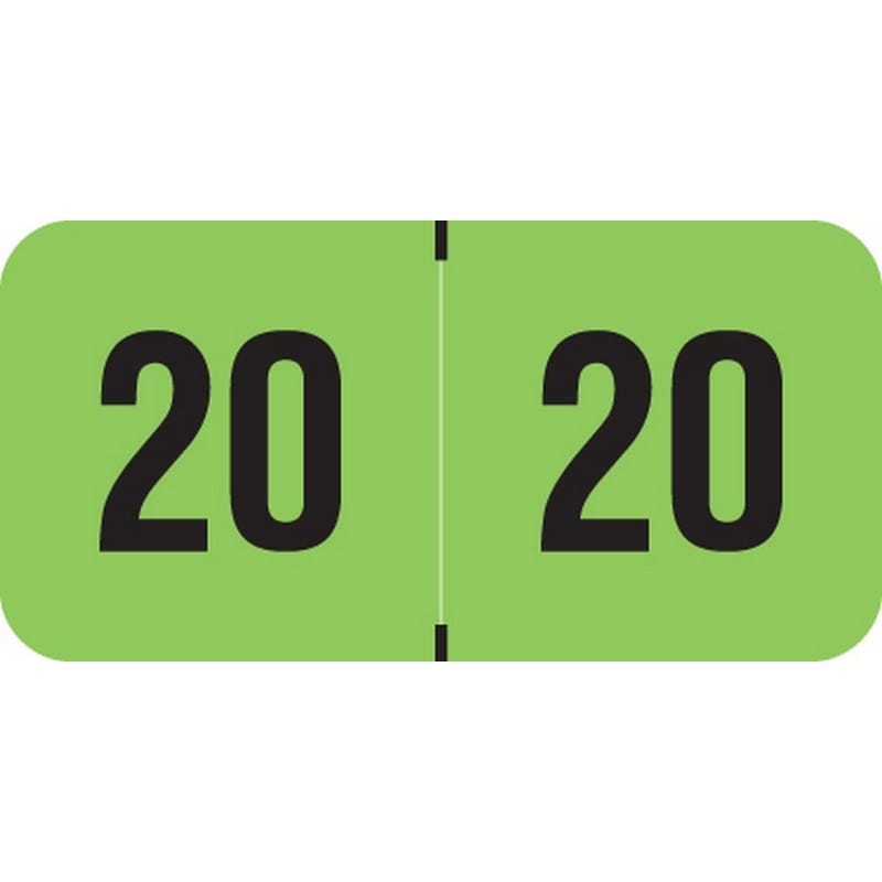 PMA Compatible "20" Yearband Labels, 1-1/2" X 3/4" - 500 per Roll