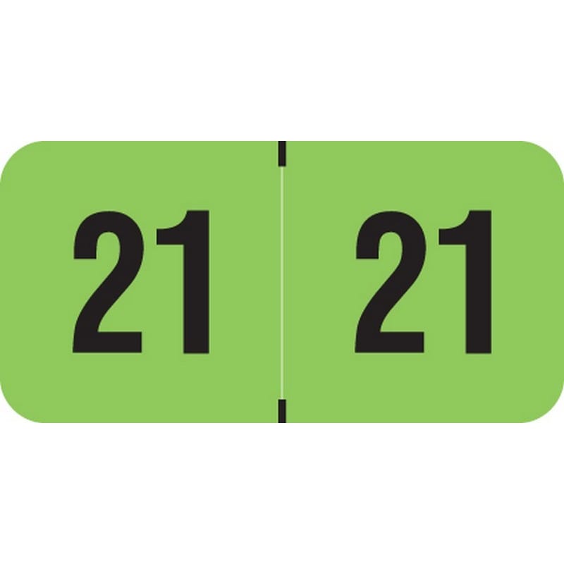 PMA Compatible "21" Yearband Labels, 1-1/2" X 3/4" - 500 per Roll