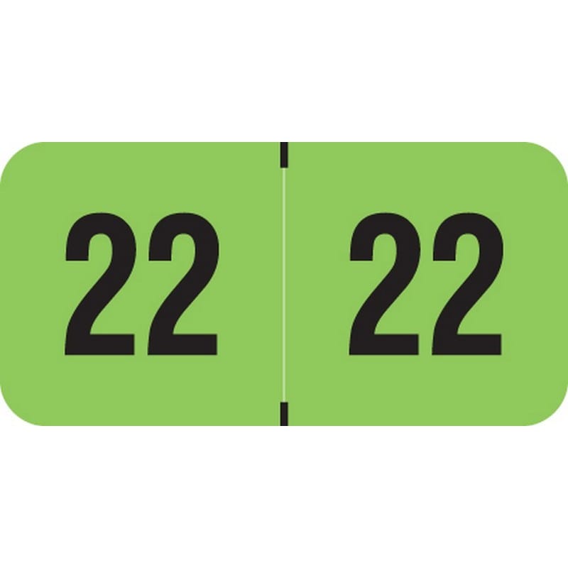 PMA Compatible "22" Yearband Labels, 1-1/2" X 3/4" - 500 per Roll