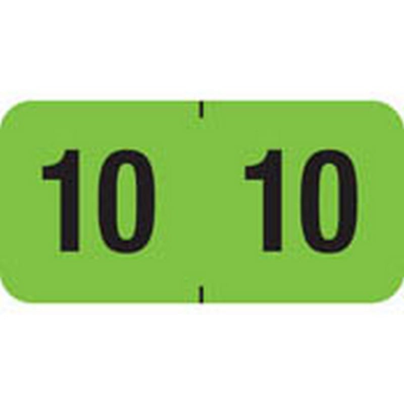 PMA Compatible Yearband Labels, Laminated stock, Fluorescent Green, 1-1/2" X 3/4" - 500 per Roll