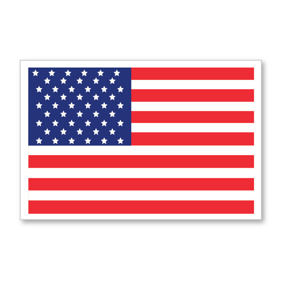 2" x 3" USA Flag Rectangle Shaped Label (250 Per Roll)