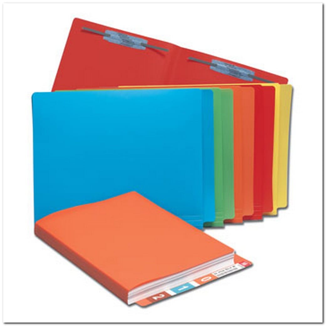 12-1/4" x 9-1/2" End Tab Colored Poly File Folders - Red (Pack of 24)