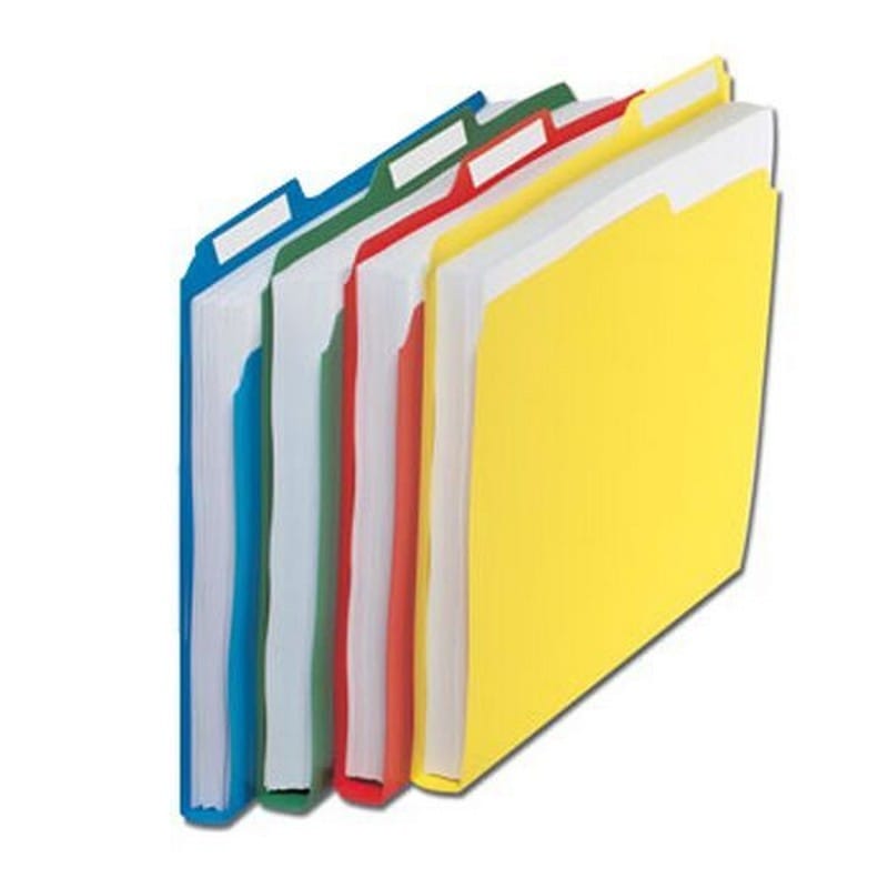 11-3/4" x 9-1/2" Top Tab Poly File Folders - Assorted (Pack of 24)