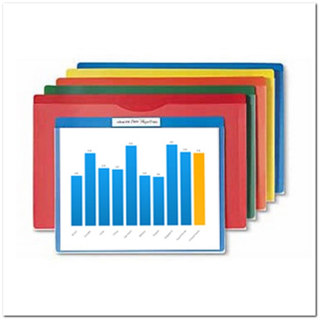 11-7/8" x 9-1/2" Poly File Pockets Letter - Assorted (Pack of 10)