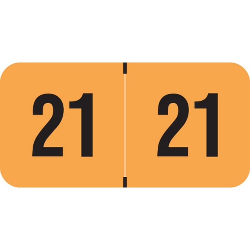 PMA Compatible "21" Yearband Labels, 1-1/2" X 3/4" - 500 per Roll