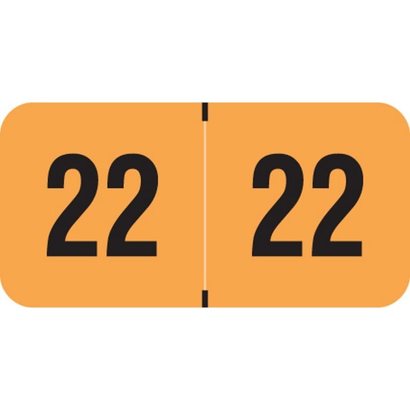 PMA Compatible "22" Yearband Labels, 1-1/2" X 3/4" - 500 per Roll