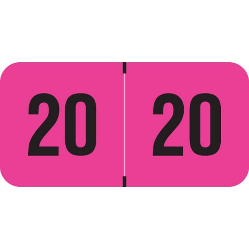 PMA Compatible "20" Yearband Labels, 1-1/2" X 3/4" - 500 per Roll