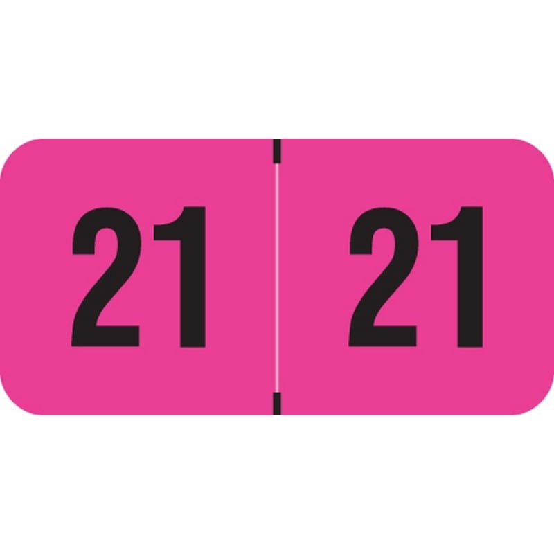 PMA Compatible "21" Yearband Labels, 1-1/2" X 3/4" - 500 per Roll