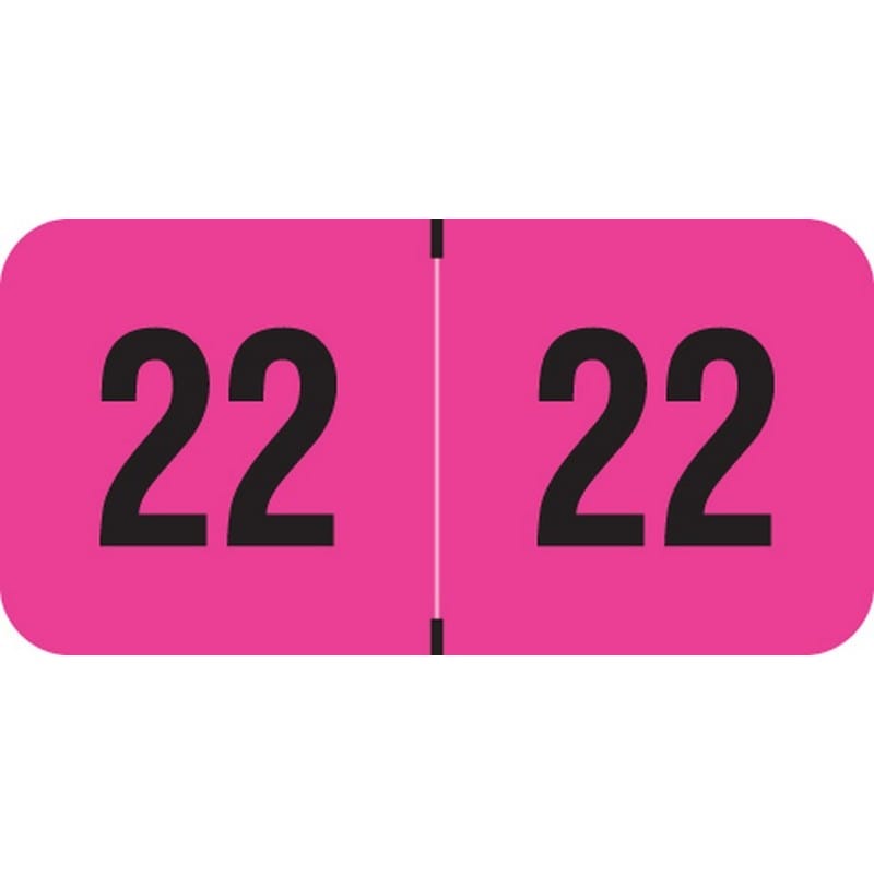 PMA Compatible "22" Yearband Labels, 1-1/2" X 3/4" - 500 per Roll