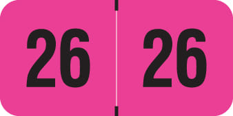 PMA Compatible "26" Yearband Labels, 1-1/2" X 3/4" - 500 per Roll