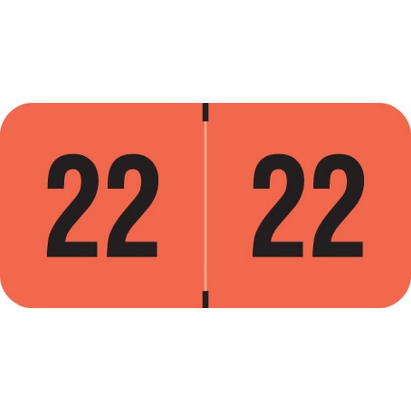 PMA Compatible "22" Yearband Labels, 1-1/2" X 3/4" - 500 per Roll