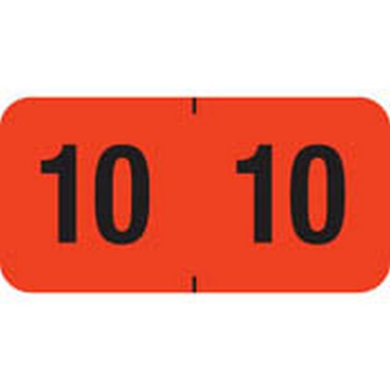 PMA Compatible Yearband Labels, Fluorescent Red 1-1/2" X 3/4" - 500 per Roll