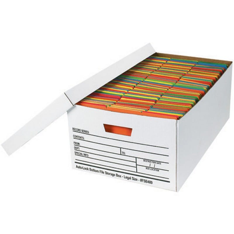 Legal Size Auto-Lock File Storage Boxes with Lids (Box of 12) - Image 2
