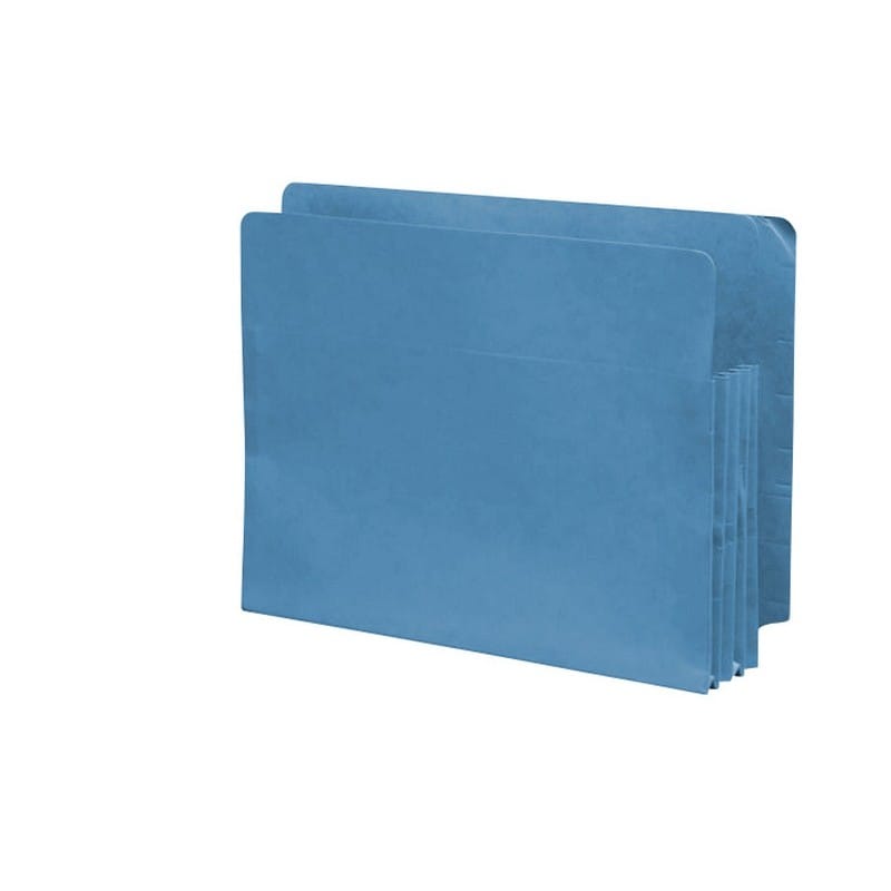 Dark Blue Full END TAB Expansion Pockets, Paper Gussets, Letter Size, 1-3/4" Expansion (Carton of 100)