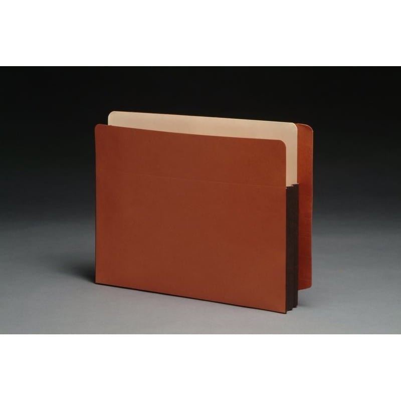 Economy Full END TAB Expansion Pockets, Chocolate Brown Tyvek Gussets, Letter Size, 1-3/4" Expansion (Carton of 100) - Image 2