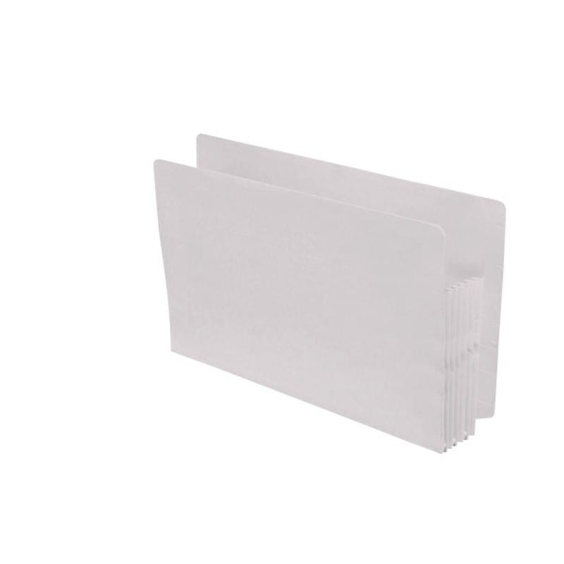 White Full END TAB Expansion Pockets, Paper Gussets, Legal Size, 1-3/4" Expansion (Carton of 100) - Image 2