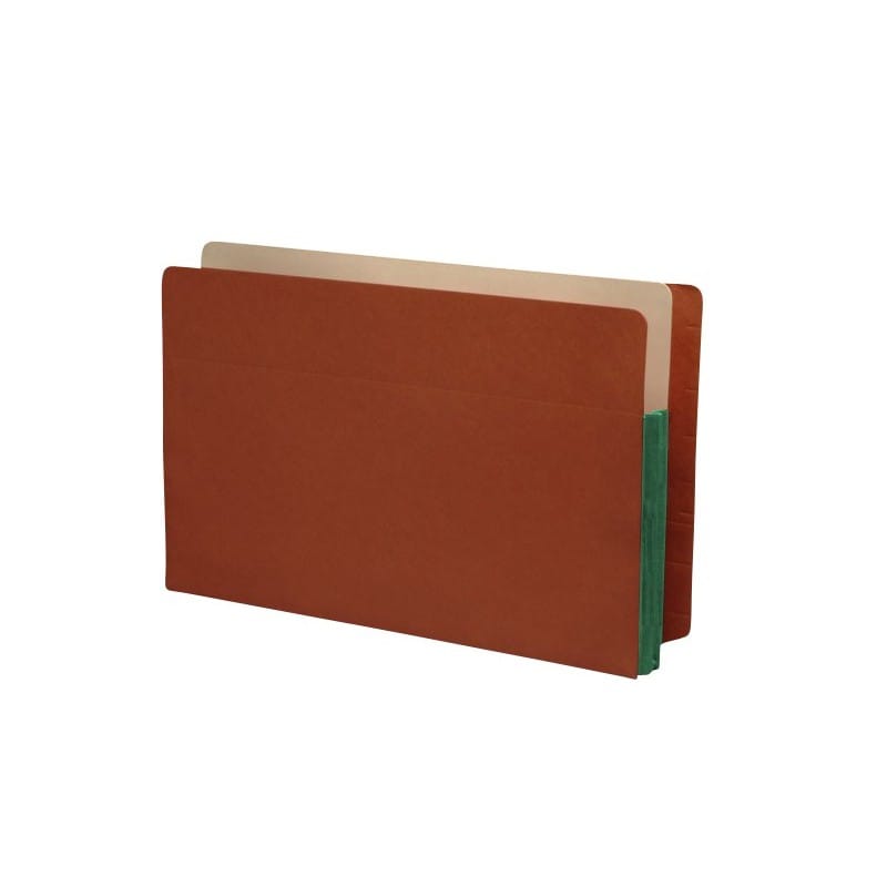 Economy Full END TAB Expansion Pockets, Spring Green Tyvek Gussets, Legal Size, 1-3/4" Expansion (Carton of 100) - Image 2
