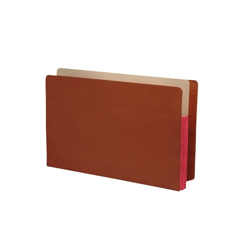 Economy Full END TAB Expansion Pockets, Dusty Rose Tyvek Gussets, Legal Size, 1-3/4" Expansion (Carton of 100)