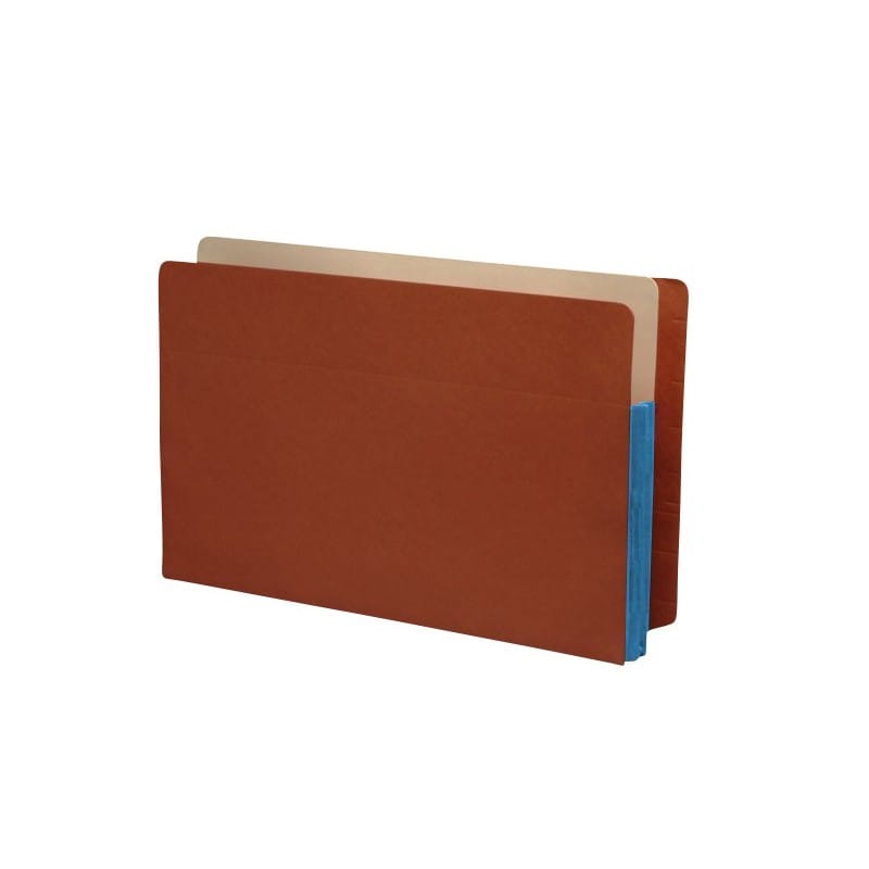 Economy Full END TAB Expansion Pockets, Cerulean Blue Tyvek Gussets, Legal Size, 1-3/4" Expansion (Carton of 100) - Image 2