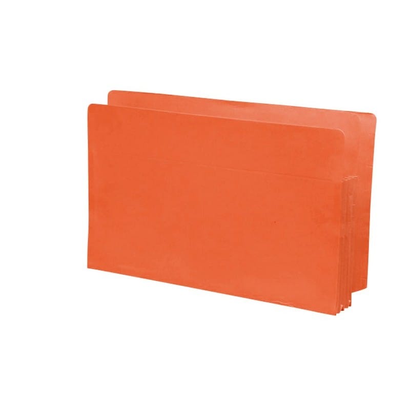 Orange Full END TAB Expansion Pockets, Tyvek Gussets, Legal Size, 1-3/4" Expansion (Carton of 100)