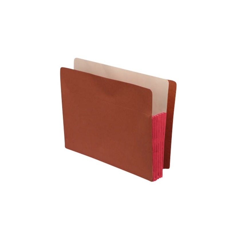Economy Full END TAB Expansion Pockets, Dusty Rose Tyvek Gussets, Letter Size, 3-1/2" Expansion (Carton of 100) - Image 2