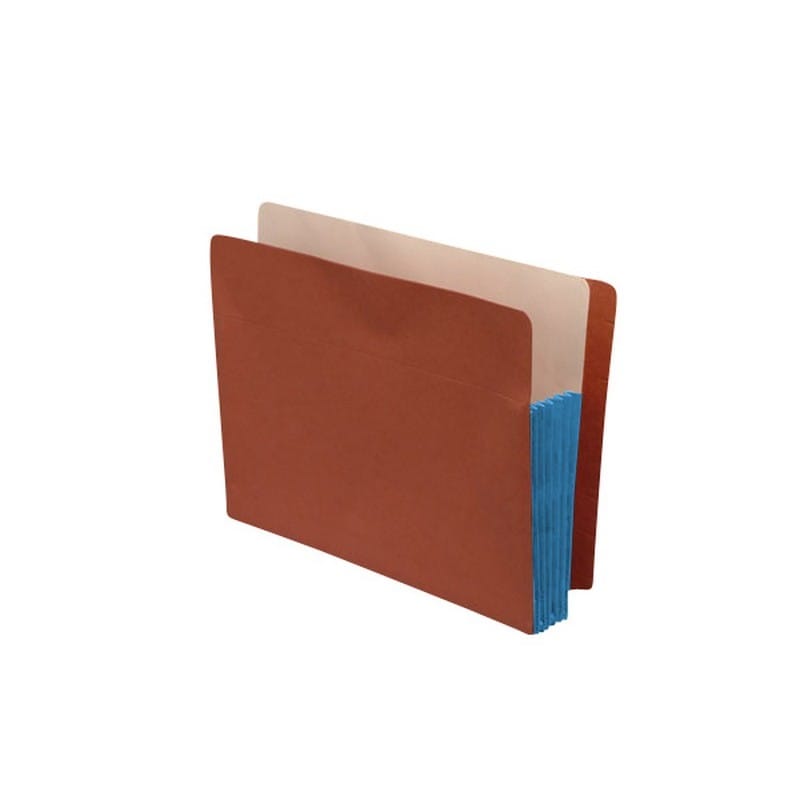 Economy Full END TAB Expansion Pockets, Cerulean Blue Tyvek Gussets, Letter Size, 3-1/2" Expansion (Carton of 100)