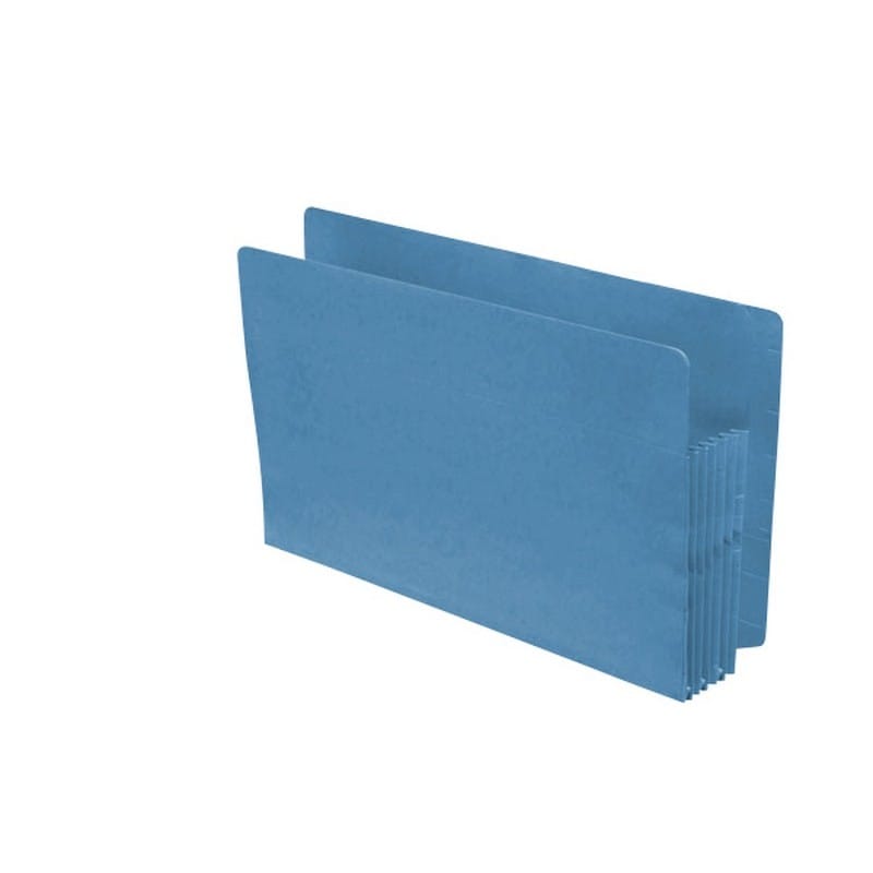 Dark Blue Full END TAB Expansion Pockets, Paper Gussets, Legal Size, 3-1/2" Expansion (Carton of 100)