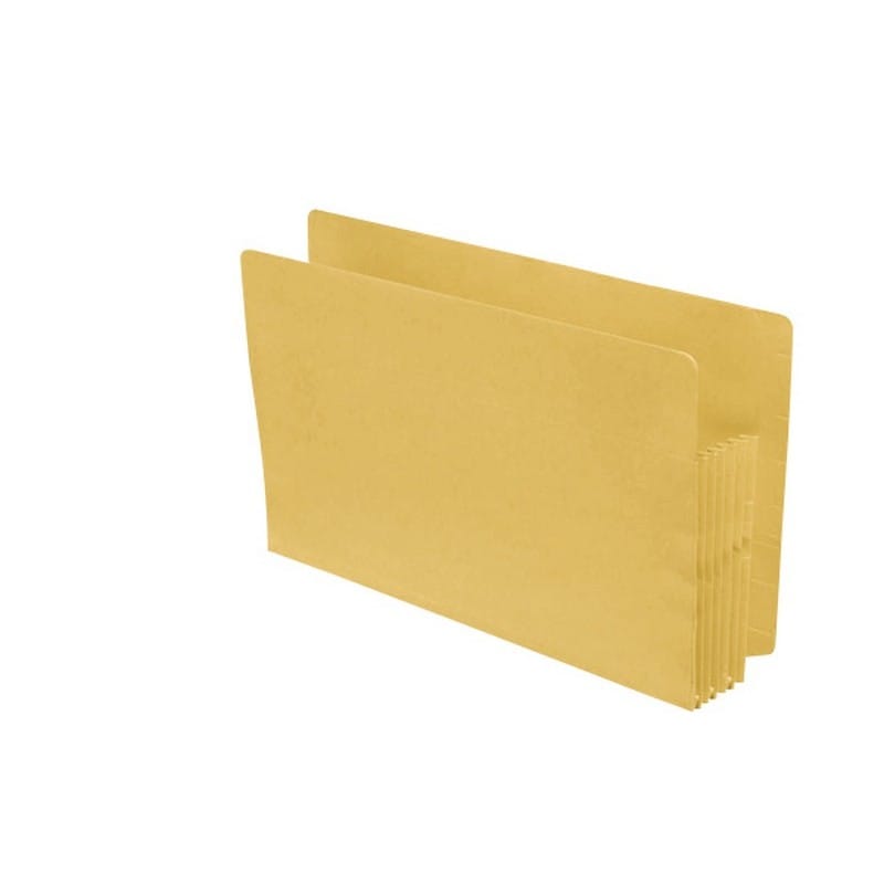 Yellow Full END TAB Expansion Pockets, Paper Gussets, Legal Size, 3-1/2" Expansion (Carton of 100)