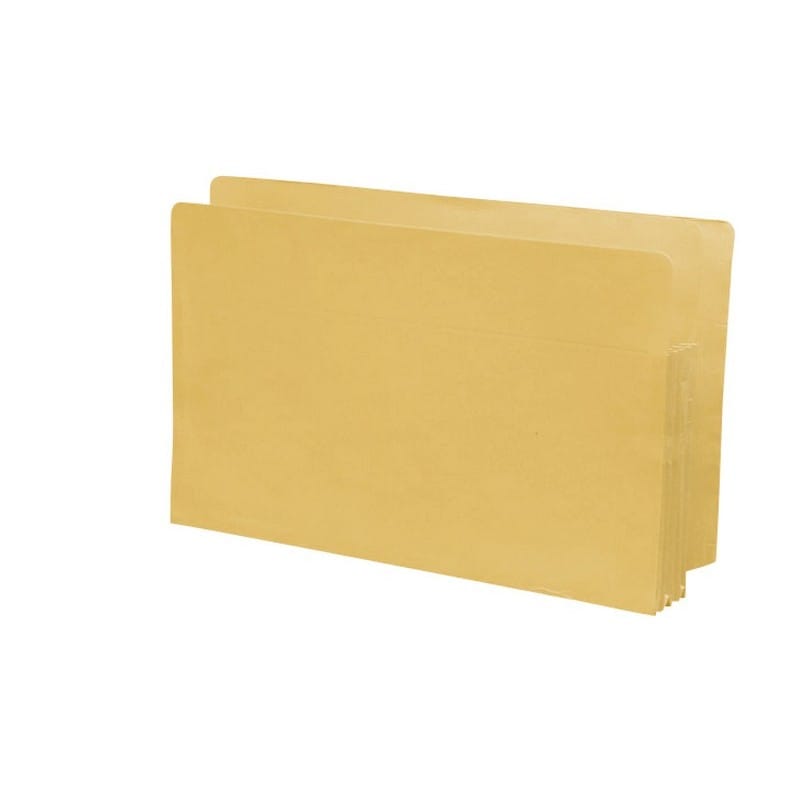 Yellow Full END TAB Expansion Pockets, Tyvek Gussets, Legal Size, 3-1/2" Expansion (Carton of 100)