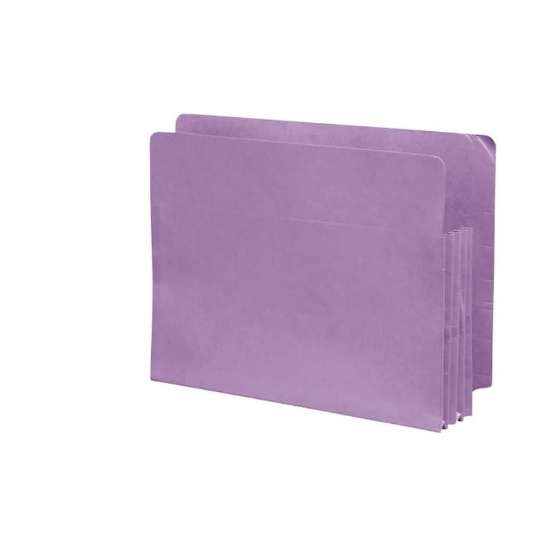 Lavender Full END TAB Expansion Pockets, Paper Gussets, Letter Size, 5-1/4" Expansion (Carton of 100) - Image 2