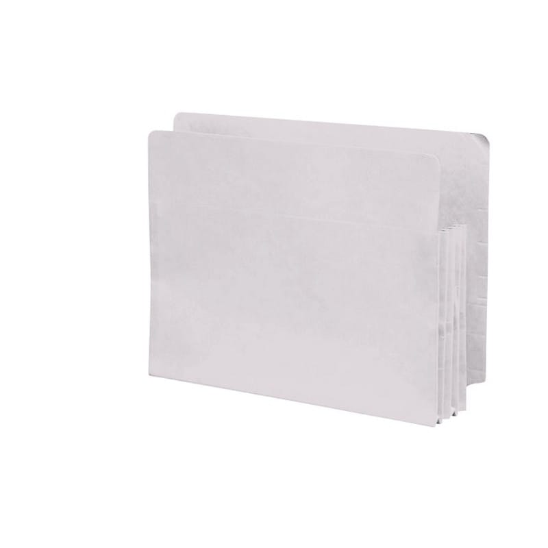 White Full END TAB Expansion Pockets, Paper Gussets, Letter Size, 5-1/4" Expansion (Carton of 100) - Image 2