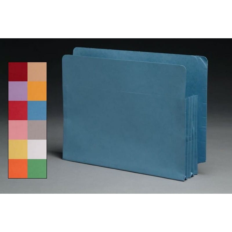 Color Full END TAB Expansion Pockets, Paper Gussets, Letter Size, 5-1/4" Expansion (Carton of 100)