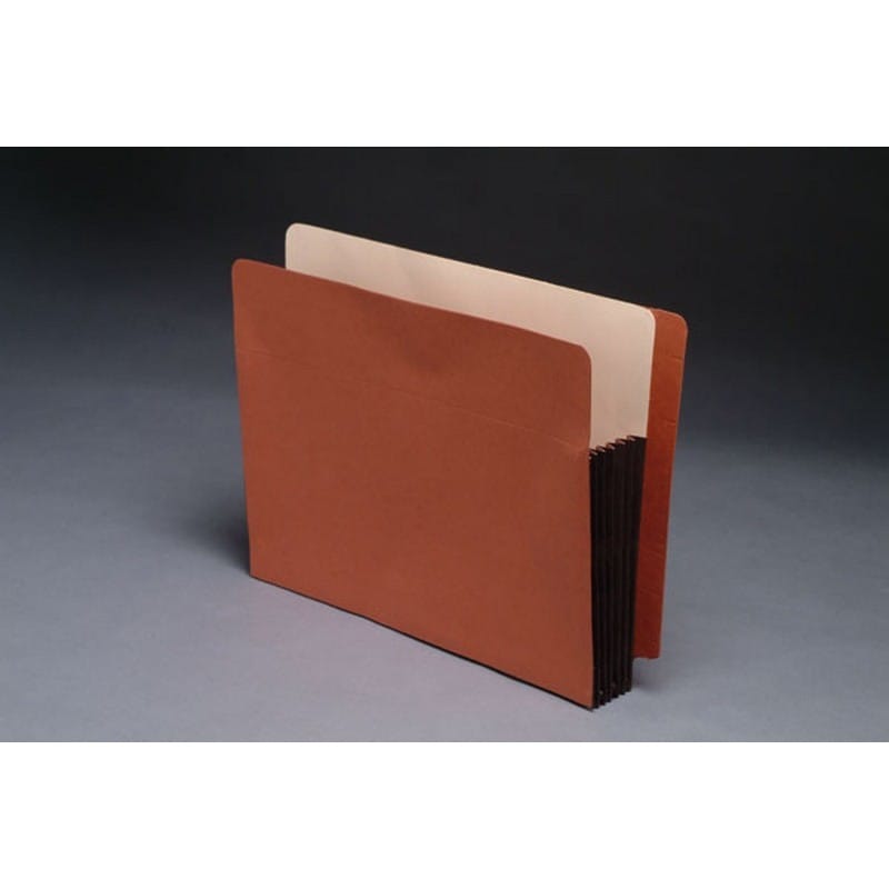 Economy Full END TAB Expansion Pockets, Chocolate Brown Tyvek Gussets, Letter Size, 5-1/4" Expansion (Carton of 100) - Image 2
