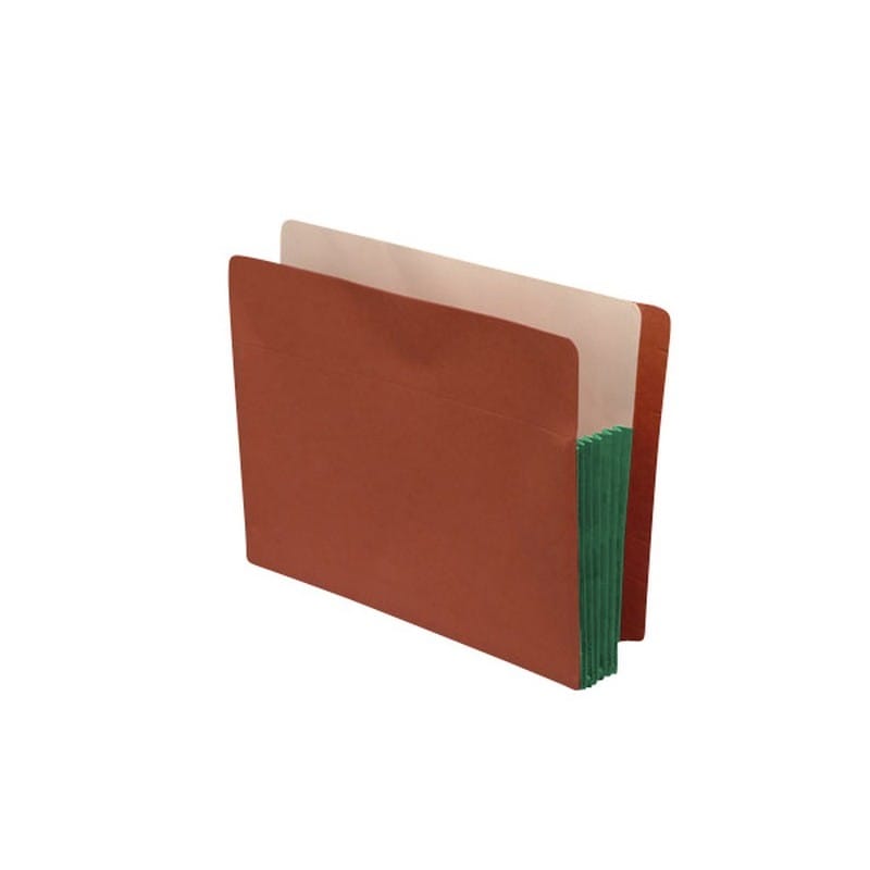 Economy Full END TAB Expansion Pockets, Spring Green Tyvek Gussets, Letter Size, 5-1/4" Expansion (Carton of 100) - Image 2