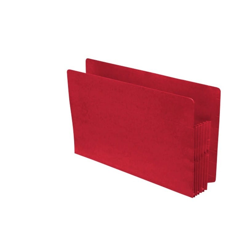 Red Full END TAB Expansion Pockets, Paper Gussets, Legal Size, 5-1/4" Expansion (Carton of 100) - Image 2