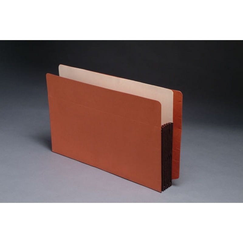 Economy Full END TAB Expansion Pockets, Chocolate Brown Tyvek Gussets, Legal Size, 5-1/4" Expansion (Carton of 100) - Image 2