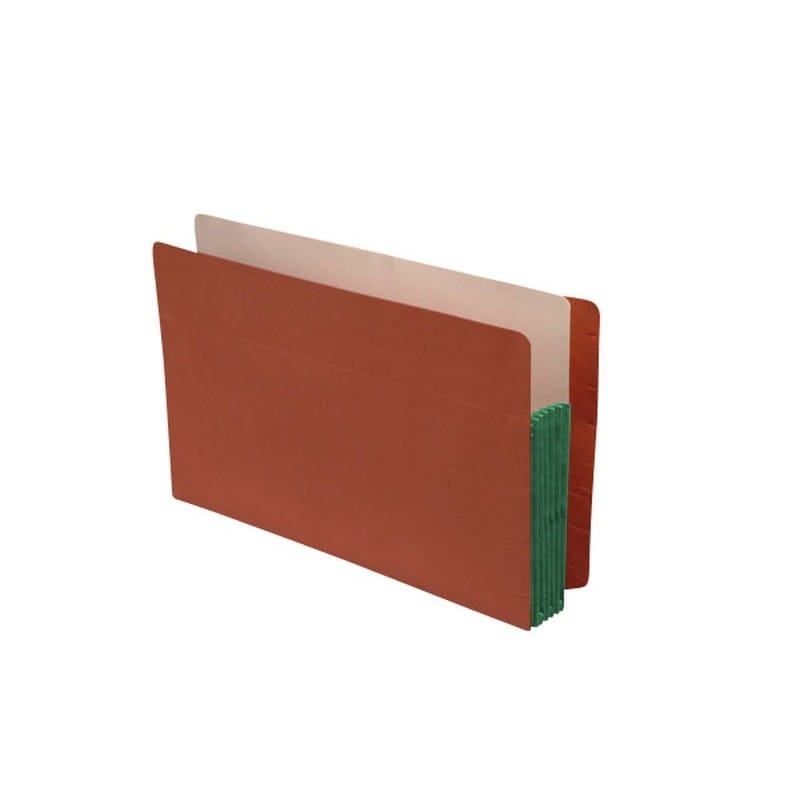 Economy Full END TAB Expansion Pockets, Spring Green Tyvek Gussets, Legal Size, 5-1/4" Expansion (Carton of 100) - Image 2