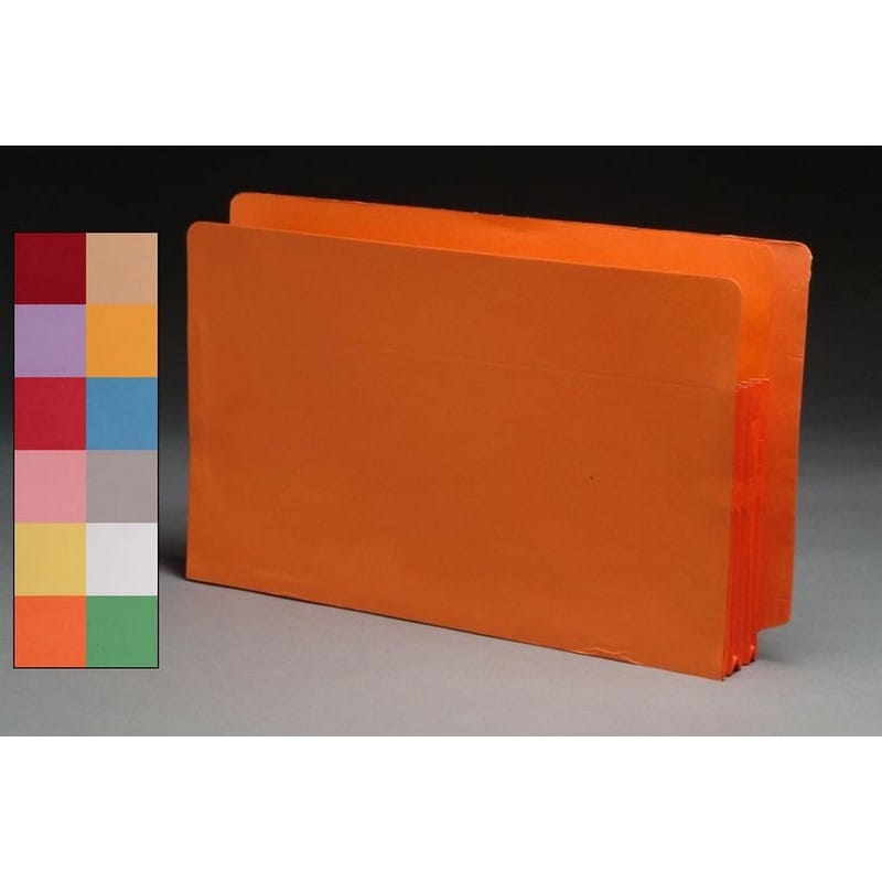 Color Full END TAB Expansion Pockets, Tyvek Gussets, Legal Size, 5-1/4" Expansion (Carton of 100) - Image 2