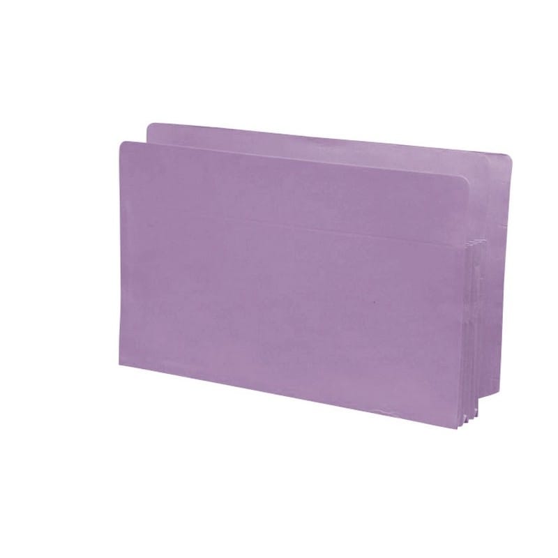 Lavender Full END TAB Expansion Pockets, Tyvek Gussets, Legal Size, 5-1/4" Expansion (Carton of 100)