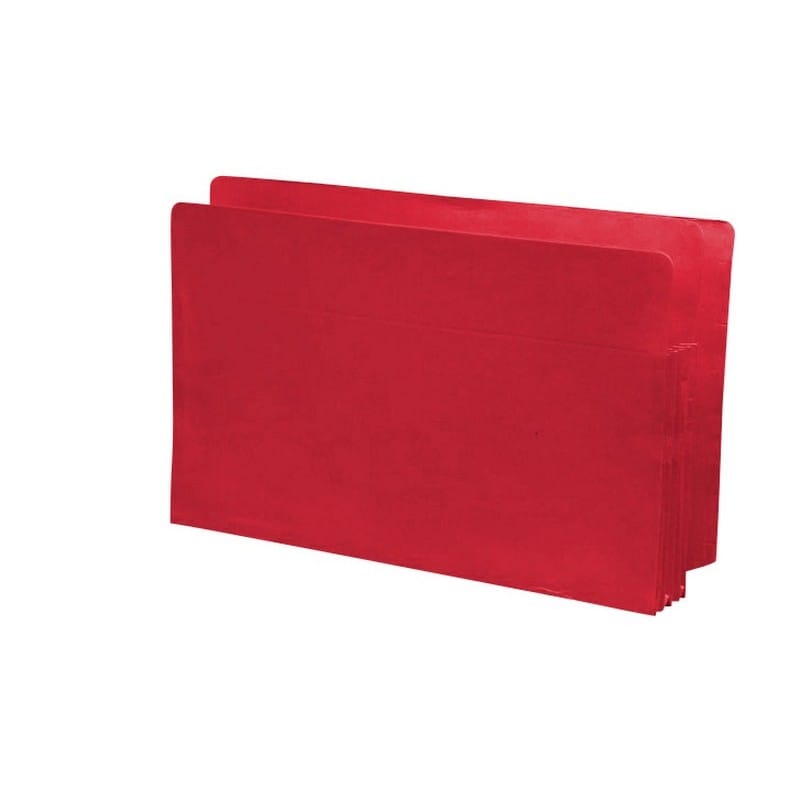Red Full END TAB Expansion Pockets, Tyvek Gussets, Legal Size, 5-1/4" Expansion (Carton of 100) - Image 2