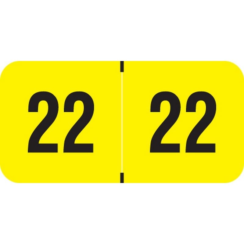 PMA Compatible "22" Yearband Labels, 1-1/2" X 3/4" - 500 per Roll