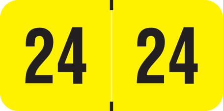 PMA Compatible "24" Yearband Labels, 1-1/2" X 3/4" - 500 per Roll