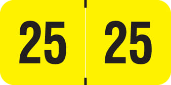 PMA Compatible "25" Yearband Labels, 1-1/2" X 3/4" - 500 per Roll